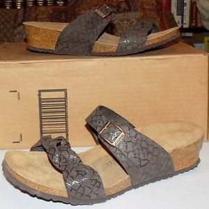 Birkenstock Papillio woven, braided shimmery suede